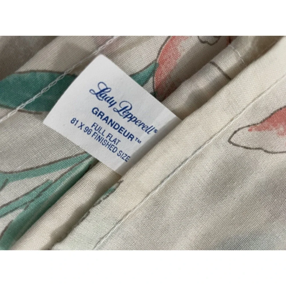 Vintage Lady Pepperell‎ Grandeur Double/Full 4 Pc Sheet Set Coral Green Pink